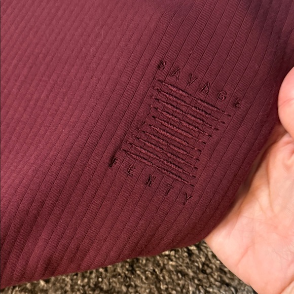 Savage X Fenty Maroon Ribbed Apparel pajama set XL - Picture 2 of 7
